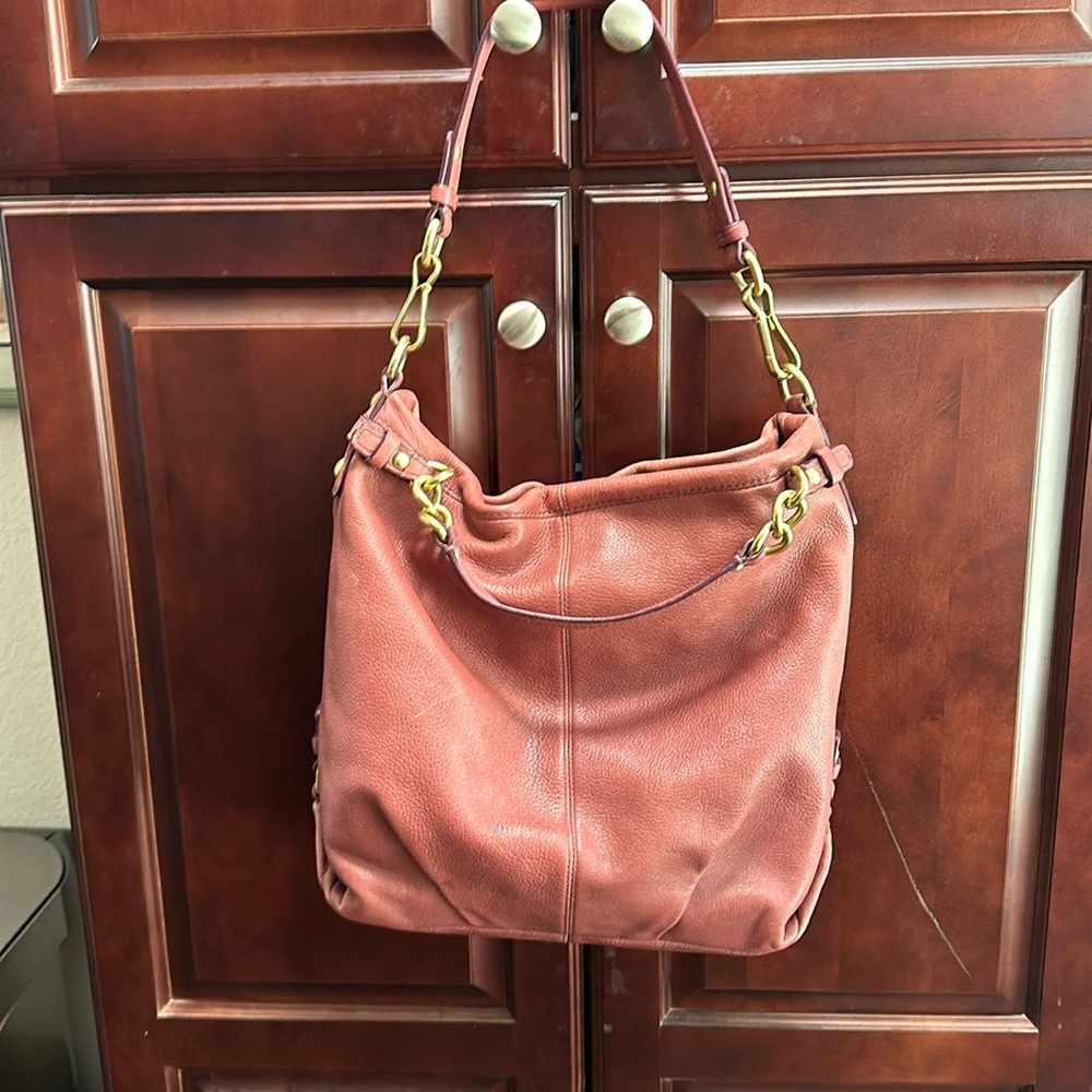 Coach Pebble Leather Hobo shoulder Bag- Brooke
